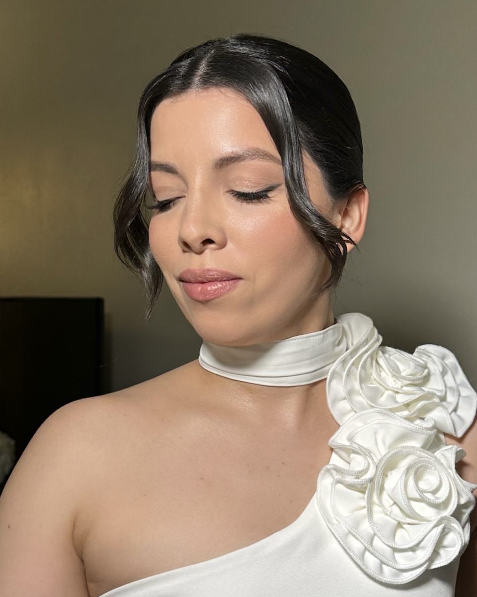 Bridal updo in Costa Mesa by Blossom Beauty Team